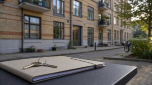 Bolig, nøgler og dokumenter til en artikel om Erhvervslejeloven.